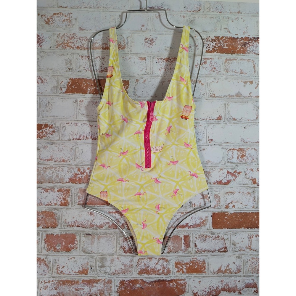 RSVLTS Swimsuit Womens Medium Natural Light "Naturdays Flamingos" Red Tag